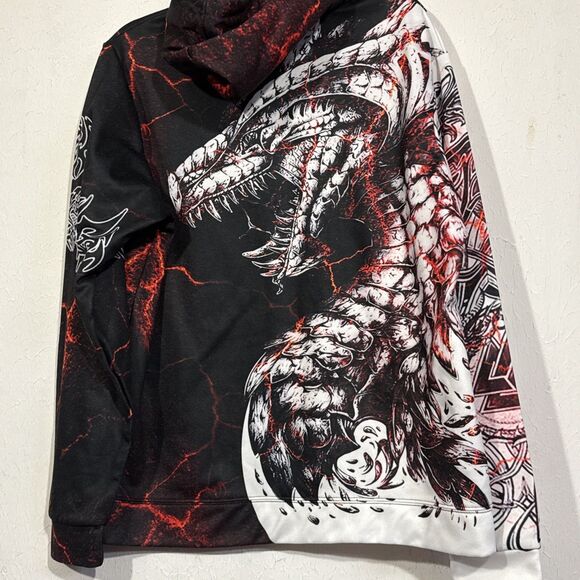 Zootop Bear Men’s 3D Dragon Printed Hoodie Sweatshirt Pullover Size Medium - Picture 6 of 6